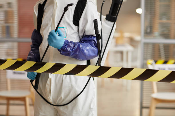 Professional Sewage Cleanup technician working in Decatur, MI